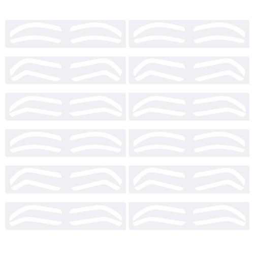 Tyqour 12Pairs Eyebrow Stencils Stickers Disposable Eye Brow Stencil Kits Adhesive Eyebrow Stencils Disposable Eyebrow Template for Brows Shaping