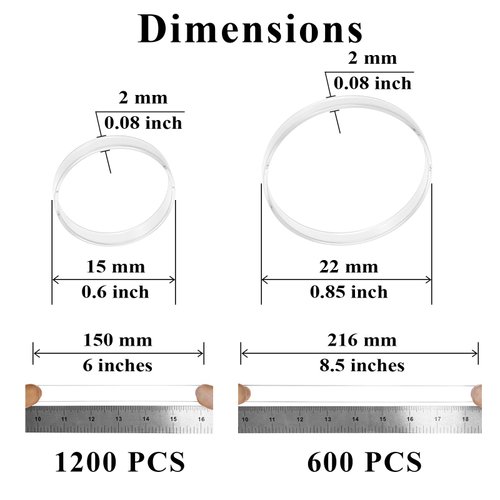 AwEx Color Elastic Hair Bands,Kids and Girls Hair Ties 1800 pcs Hair Rubber Bands,Soft No Damage Hair Elastics Ties Bands