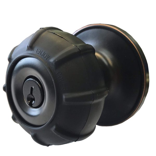 ENJOY COVER New Silicone Door knob Grips Maximum Grip Nonslip Arthritis & Senior Living Aids Grippy Easy Open Fits All Door Knob Universal Size Decorative 4 Pack (Black)