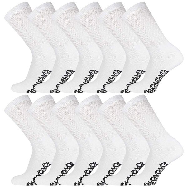 Men's Women Diabetic Loose Top Therapeutic Anti Slip Non Skid Gripper Soft Cotton Full Cushioned Crew Socks (US, Numeric, 9, 11, Regular, Regular, White - 12 Pair)