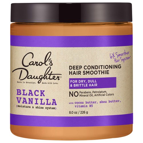 Carol’s Daughter Black Vanilla Moisture & Shine Hair Smoothie for Dry Hair and Dull Hair, with Shea Butter, Cocoa Butter and Vitamin B5, Paraben Free Hair Treatment, 8 oz