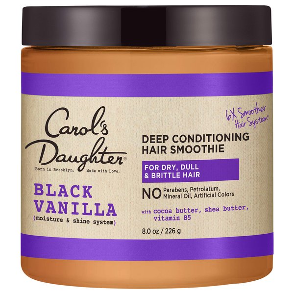 Carol’s Daughter Black Vanilla Moisture & Shine Hair Smoothie for Dry Hair and Dull Hair, with Shea Butter, Cocoa Butter and Vitamin B5, Paraben Free Hair Treatment, 8 oz