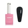 FZANEST Black Glitter Gel Nail Polish,15ml Reflective Shimmer Soak Off LED UV Gel Polish Nail Art Starter Manicure Salon Kit for Women Girls