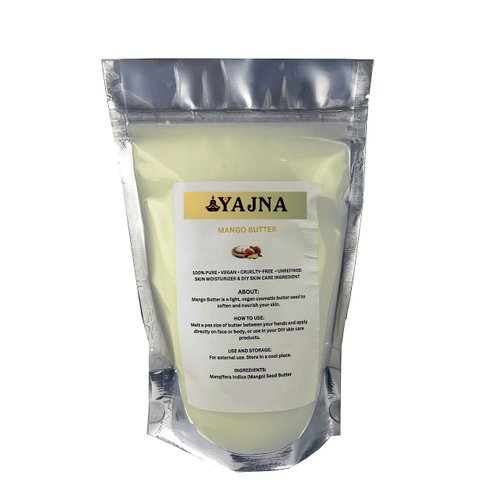 Yajna Organic Raw Mango Butter 100% Pure,Natural & Unrefined| Skin Moisturizer For Face, Body & Hair| 8 OZ/230 GM Ivory/White Grade A | DIY Creams, Balms, Lotions, Soaps| Softens Dry & Tough Skin