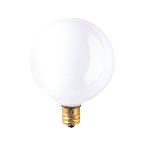 Bulbrite 391015-15W - G16.5 Bulb Type - E12 Base - Candelabra Base - 120V - 2500K - 100 CRI - 95 Lumens - 2,500Hrs - White - 4 Pack