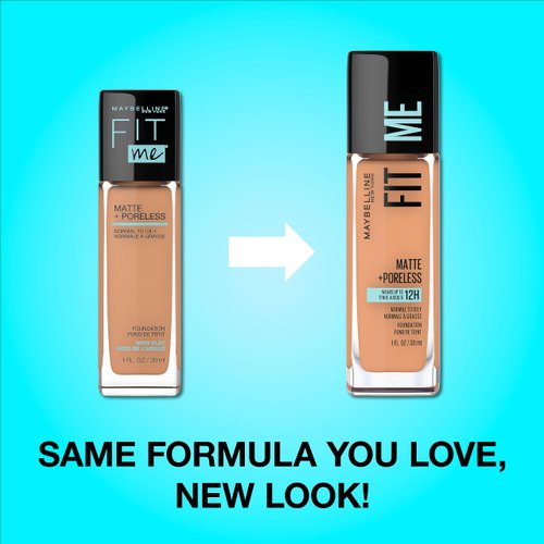 Maybelline Fit Me Matte + Poreless Liquid Foundation Makeup, Truffle, 1 fl; oz; Oil-Free Foundation