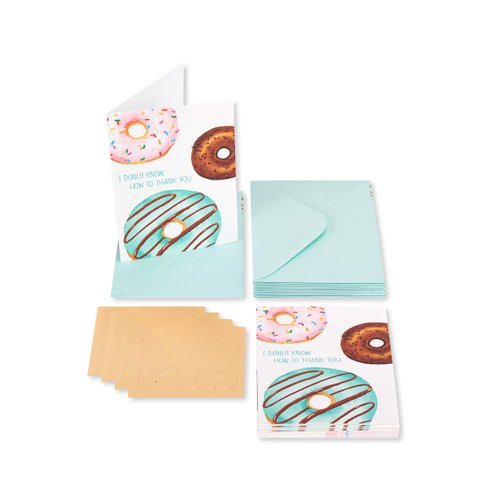 Papyrus Thank You Cards with Envelopes, Donut (14-Count)