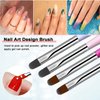 MUSILAN Nail Art Brushes Set,8PCS Uv Gel Nail Brush Poly Extension Gel Brush for Nail Art Nail Design Brush Gel Nail Brush for Nail Extension Nail Powder Nail Art Tips Builder Brush Nail Painting Set