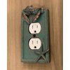 Top Brass Nautical Crab Starfish and Seashell Beach Electrical Cover Wall Plate Bronze/Verdigris Finish - Single Switch, Double, Rocker, Outlet (Outlet Cover)