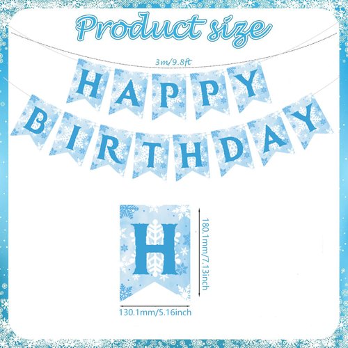 Winter Snowflake Hanging Swirl Decorations Banner, Blue White Silver Christmas Glitter Snowflake Hanging Swirls Ornaments Ceiling Streamers for Xmas Winter Wonderland New Year Birthday Party Supplies