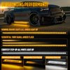 OPPBUY 2PCS 70 Inch LED Running Board Light 12V LED Side Marker Light with Sequential Amber Turn Signal Light &White Courtesy Light,216 LEDs Running Board Strip Light for Trucks Cars Vehicle