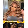 Sunber Bye Bye Knots Glueless Wig Body Wave 7x5 Lace Front Wigs Invisible Knots Lace Front Wigs Human Hair Honey Blonde Highlight Pre Everything Wig Pre Plucked Pre Cut Highlight Piano Blonde 20Inch