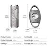 CIGARLOONG Cigar Cutter and Lighter Set Sharpening Blade Engraved Cigar Guillotine and Retro Carved Lighter(Color:Silver)