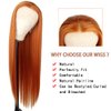 V'NICE Orange Lace Front Wig 13×2.5 Long Straight Glueless Heat Resistant Fiber Hair Synthetic Lace Front Wigs for Fashion Women Cosplay Daily Wear