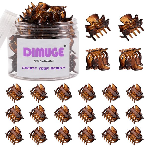DIMUGE 22 pcs Light Brown Small Hair Claw Clips for Women and Girls, 1.1 inch Medium to Small Hair Clips for Styling Sectioning, Clamp Hair Bangs, Keep in Side, Perfect Gifts.