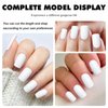 LoveOurHome 240pc White Press on Nails Medium Square Fake Nails Press ons Square Nail Tips Gel False Nails Colored Presson Artificial Fingernails & Glue Adhesive Tabs Women Girls Manicure Decor