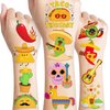 8 Sheets (96PCS) Mexican Tattoos Temporary Taco Twosday Theme Birthday Party Decorations Favors Supplies Stickers For Kids Boys Girls Gifts Classroom School Prizes Rewards