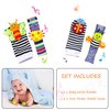 Newborn Essential Baby Girl Boy Gift Set: Baby Rattle Socks with Wrist Rattles, 0-6 to 12 Months Infant Brain Development Toys