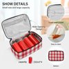IHCVHQX Lunch Bag for Men Women Red White Gingham Check Insulated Lunch Bag Flat Lunch Pail Reusable Cooler Bags Lunch Tote Bag for School Office Picnic Travel
