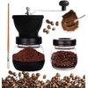 Mixpresso Manual Coffee Grinder Set, Hand Coffee Mill With Conical Ceramic Burr Two Glass Jars And Soft Brush, Manual Coffee Bean Grinder & Spice Grinder