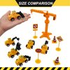 Construction Cake Topper, 18 PCS Construction Cake Decorations Set Excavator Tower Crane Cupcake Topper Traffic and Road Sign Decor Happy Birthday Party Supplies Favors