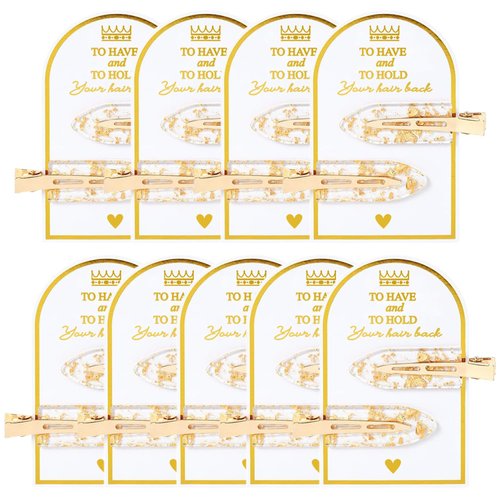 No Bend Hair Clips 5PCS 7PCS 9PCS Bridesmaid Proposal Gifts, Bridesmaid Hair Clips Gold Glitter Hair Clips, bridal shower cute hairpin Wedding party souvenir decoration gifts (Gold Hair Clip 9pcs)