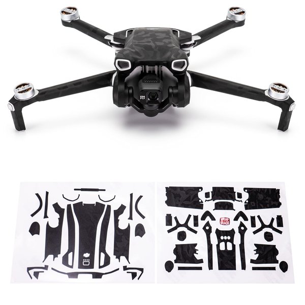 WRAPGRADE Skin Stickers Compatible with DJI Mini 3 | Main Unit (Black Bumpy CAMO)