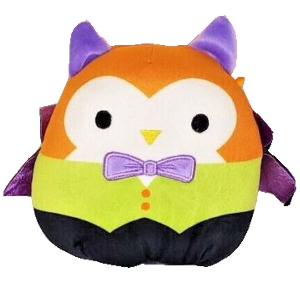Squishmallow Official Kellytoy Halloween Squishy Soft Plush Toy Animals (Ellette Vampire Owl, 5 Inch)