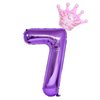 40 Inch Purple Number 7 Balloons With Crown, 7th Birthday Decorations for Girls, Giant Number 7 Birthday Balloons. (Purple 7)
