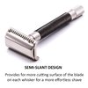 Parker Safety Razor, The SEMI Slant, Double Edge Safety Razor and 5 Parker Blade Refills - Electroplated Graphite Gray Solid Brass Handle - Delivers a Barbershop Shave at Home
