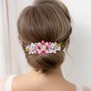 inSowni 4 Pack Glitter Sparkly Gems Crystal Rhinestones Flower Metal French Barrettes Floral Alligator Snap Hair Clips Accessories for Women Girls
