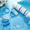 Liliful 24 Set Winter Snowflake Party Favors, Blue Christmas Snowflake Silicone Wristbands with Cards and Organza Bags for Blue Xmas Goody Bag Filler Snowflake Party Favors Christmas Classroom Gifts