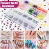 JOYJULY Nail Art Brushes Kit Nail Dotting Tools ,Crystals Glass AB Nail Art Rhinestones, 3D Nail Art Stickers Tape Strips ,Holographic Mermaid Nail Glitters Shell Sequins Nail Design Kit