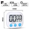 2 Pack Digital Kitchen Timer for Cooking Big Digits Loud Alarm Magnetic Backing Stand Cooking Timers for Baking White