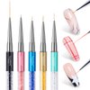 Beetles Gel Polish Nail Art Liner Brushes 5Pcs Painting Art Design Pen Set Diamond Application Rhinestone Handle Dotting Drawing Sizes 5 7 9 11 20mm Nail Art Design New Year Gift for Women