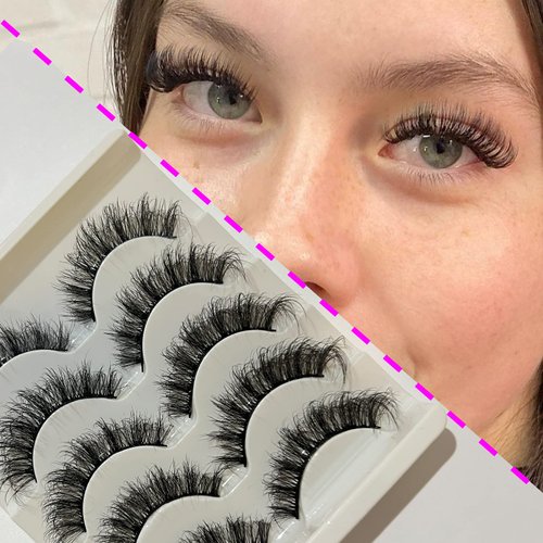 MMVDA lashes False eyelashes extension 3D,individual lashes Fluffy cat eye mink lashes eyelash extension kit 5 pairs Multipack natural look Wispy 9-14mm…