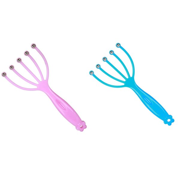 DMtse 2 Packs Head Massager Protable Hand Fashionable Comfortable Convenient Handheld Claw Therapeutic Scalp Massager for Full Body Relaxation SPA Health Care Gift Pouch