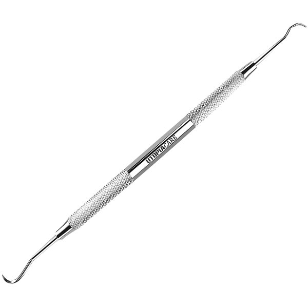 Utopia Care Professional Dental Tartar Scraper Tool - Dental Pick, Double Ended Tartar Remover for Teeth, Plaque Remover, Tooth Scraper (6.5 Inch, Silver, 1)