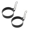 SKEMIX Egg Ring Set For Frying Or Shaping Eggs, Round Egg Cooker Rings For Cooking, Stainless Steel Non Stick Mold Shaper Circles For Fried Egg McMuffin Sandwiches, Egg Maker Molds (2 Pack)