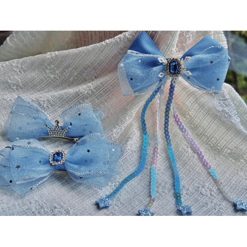 Adorable Princess-Ai Hair Bows Set - Handmade Ribbon Clips for Girls, Perfect Birthday Gifts for girls 4-8. hair bows for girls 8-12. hair ties. hair clips ZINOSHUA