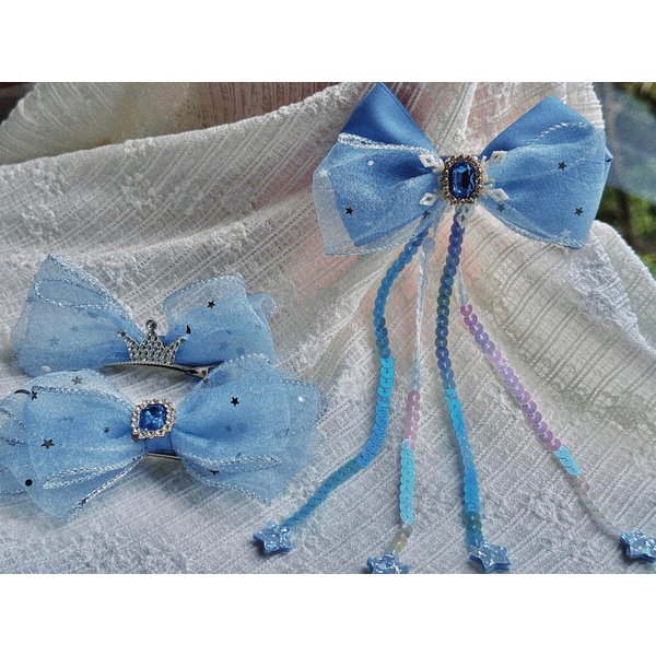 Adorable Princess-Ai Hair Bows Set - Handmade Ribbon Clips for Girls, Perfect Birthday Gifts for girls 4-8. hair bows for girls 8-12. hair ties. hair clips ZINOSHUA