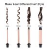 Curling Wand, 4 in 1 Hair Curling Iron Wand Set Include 4 Interchangeable Ceramic Barrels (0.35"-1.25") Hair Curling Wand Set for Quick Create Hairstyle in All Hair Type
