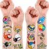 100PCS Cute Volleyball Tattoos Temporary Stickers Theme Birthday Party Decorations Supplies Favors Cool Funny Summer Beach Games Tattoo Sticker Gifts For Kids Boys Girls School Prizes Carnival