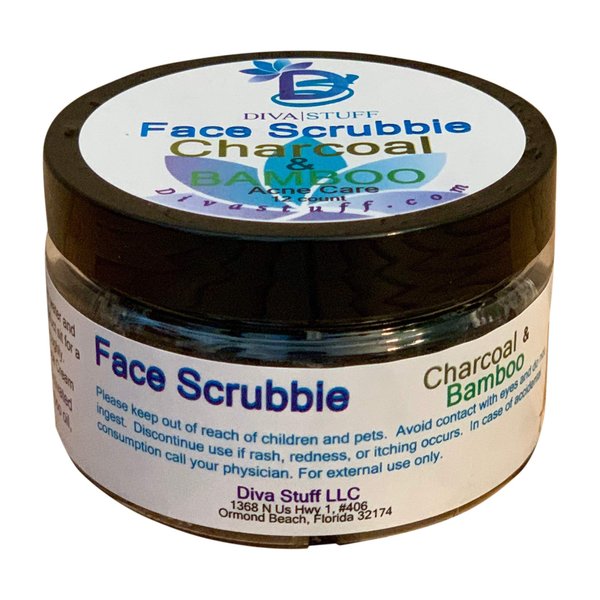 Diva Stuff Face Scrubbie - Scented Exfoliating Face Scrub Pads - Blackhead/Whitehead Acne Reducing Skincare Tool - Promotes New Skin Cell Turn Over - 12 Pads (Charcoal & Bamboo)