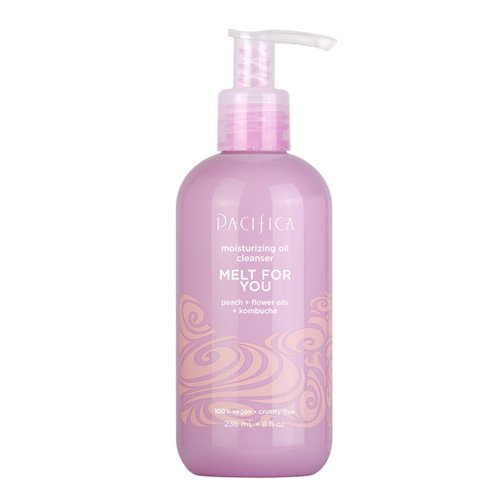 Pacifica Beauty Melt For You Moisturizing Oil Cleanser with Pump, Skincare, Hydrating, Peach, Makeup Remover, Face Wash, Facial Cleanser, Gentle Cleanser, For Dry Skin, Vegan, 8 fl oz (1 Count)