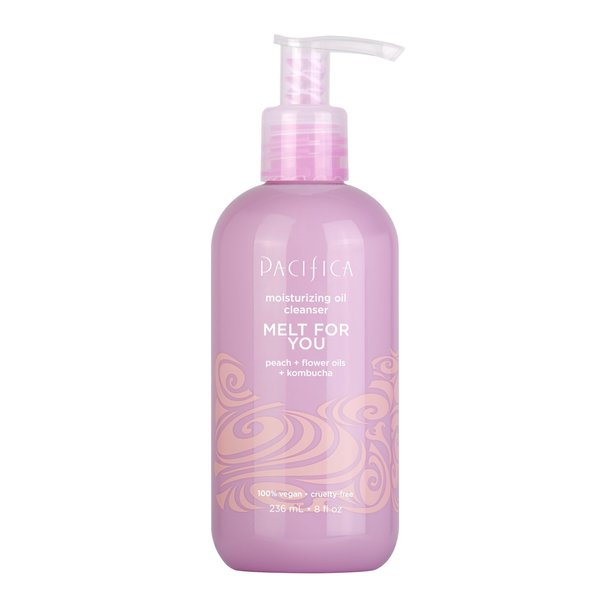 Pacifica Beauty Melt For You Moisturizing Oil Cleanser with Pump, Skincare, Hydrating, Peach, Makeup Remover, Face Wash, Facial Cleanser, Gentle Cleanser, For Dry Skin, Vegan, 8 fl oz (1 Count)