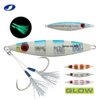 OCEAN CAT 1 PC Slow Fall Pitch Fishing Lures Sinking Lead Metal Flat Jigs Jigging Baits with Hook for Saltwater Fishing 100G/120G/180G (Blue, 180g(6 1/3oz))