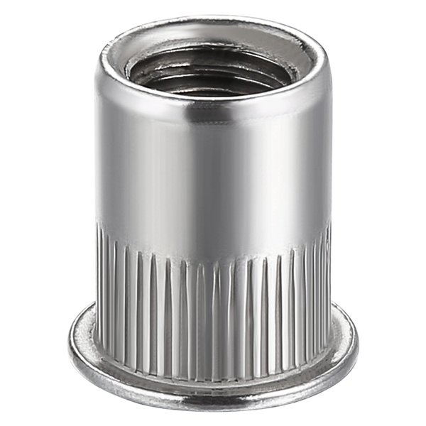 Wensilon Rivet Nut 1/4"-20UNC 100Pcs Stainless Steel 304 Finish Flat Head Rivnut Threaded Insert Nut Knurled Body