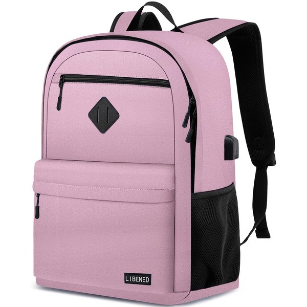 LIBENED Backpack for Teen Girls, Cute School Backpacks for Women Students Bookbag, Comfortable 15.6 inch Laptop Bookbag with USB Charger Port