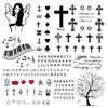 CARGEN Letter Tattoo Alphabet Tattoo Finger Tattoos Literature Temporary Tattoos Black Tattoos Fake Tattoos Realistic great Alphabet Script Cross Crown Tattoos for Adults Women Men and Kids